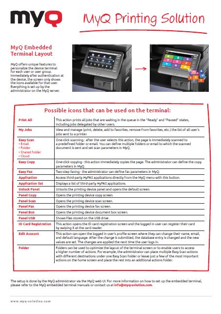 MyQ Embedded Terminal Layout Guide Thumb, Bauernfeind Business Technologies, Wisconsin, WI, Kyocera, KIP, FP, Konica Minolta, MBM, Dealer, Copier, Printer, MFP